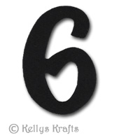Number Six \"6\" Die Cuts, Black (10 Pieces)