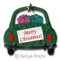 Mulberry Christmas Car Die Cut Shape with Gifts - Click Image to Close