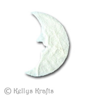 White Mulberry Die Cut Crescent Moon - Click Image to Close
