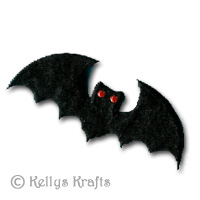 Black Mulberry Die Cut Bat with Red Eyes