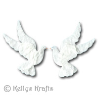 Pair of White Mulberry Love Doves - Click Image to Close