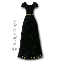 Mulberry Party Gown Die Cut Shape - Black - Click Image to Close