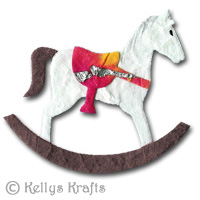 Mulberry Rocking Horse Die Cut Shape - White - Click Image to Close