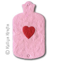 (image for) Mulberry Hot Water Bottle, Pink with Red Heart