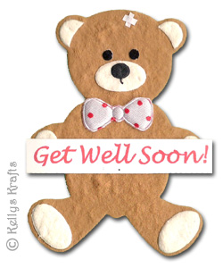 Mulberry \"Get Well Soon\" Teddy Bear Die Cut Shape
