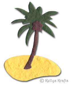 Mulberry Die Cut Tropical Desert Island with Palm Tree - Click Image to Close
