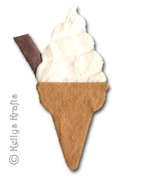 Mulberry Die Cut Ice Cream Cone with Flake - Click Image to Close