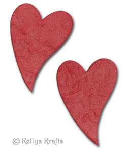 Mulberry Bendy Primitive Large Hearts, Red (Pack of 5)