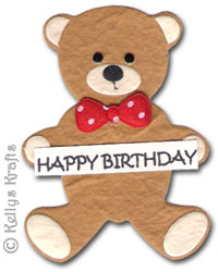 Mulberry "Happy Birthday" Teddy Bear Die Cut Shape