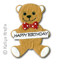 (image for) Mulberry "Happy Birthday" Teddy Bear Die Cut Shape