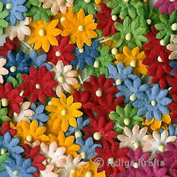 Mulberry Paper Flowers on Stems - Mixed Colours - Click Image to Close