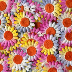 Mulberry Paper Flower Heads - Rainbow - Click Image to Close