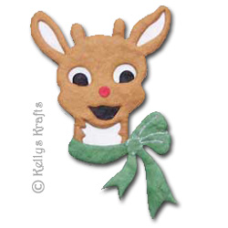Mulberry Reindeer Face Die Cut Shape, Caramel Brown