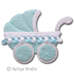 (image for) Mulberry Baby Pram Die Cut Shape - Blue