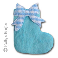 Mulberry Baby Bootie/Stocking Die Cut Shape - Blue - Click Image to Close