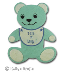 Mulberry Blue Teddy Bear "It's A Boy" Die Cut Shape