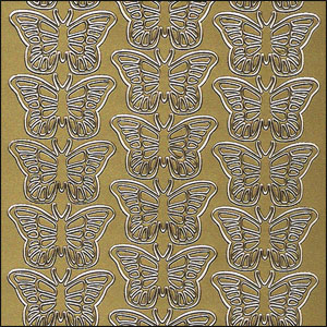 Butterfly, Gold Peel Off Stickers (1 sheet)