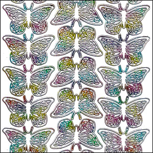 Butterfly, Multicolour Peel Off Stickers (1 sheet) - Click Image to Close