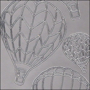 Hot Air Balloons, Silver Peel Off Stickers (1 sheet)