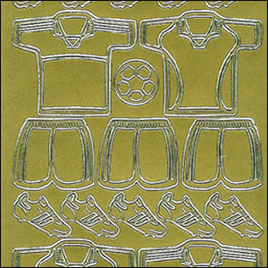 Football Shirts & Boots, Gold Peel Off Stickers (1 sheet)