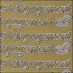 On Your Engagement, Gold Peel Off Stickers (1 sheet)