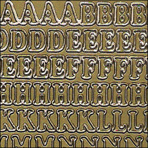 Letters + Numbers, Gold Peel Off Stickers (1 sheet) - Click Image to Close