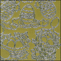 Easter Eggs, Gold Peel Off Stickers (1 sheet)