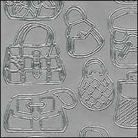 Handbags, Silver Peel Off Stickers (1 sheet)