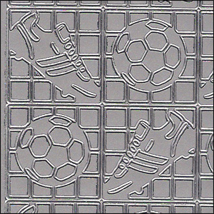 Footballs & Boots, Silver Peel Off Stickers (1 sheet)