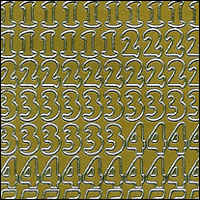 Numbers, Gold Peel Off Stickers (1 sheet) - Click Image to Close