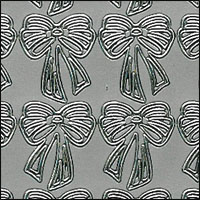 Small Bows, Silver Peel Off Stickers (1 sheet) - Click Image to Close