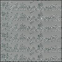 Wedding Invitation, Silver Peel Off Stickers (1 sheet)