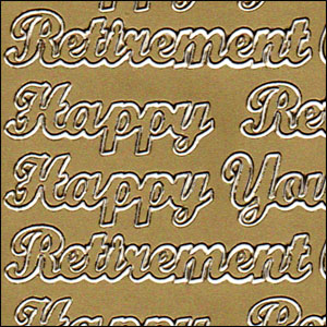 Retirement, Gold Peel Off Stickers (1 sheet)