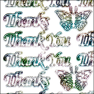 Thank You / Thanks, Multicolour Peel Off Stickers (1 sheet)