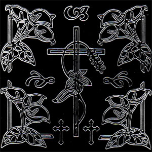 Condolence Crosses & Lilies, Black Peel Off Stickers (1 sheet)