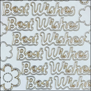 Best Wishes, Transparent/Gold Peel Off Stickers (1 sheet)