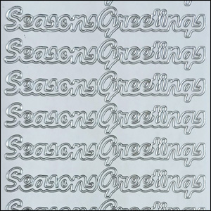 Seasons Greetings, Transparent/Silver Peel Off Stickers (1 sheet)