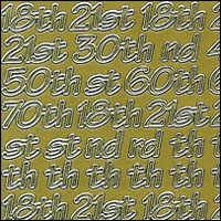 (image for) Special Numbers, Gold Peel Off Stickers (1 sheet)
