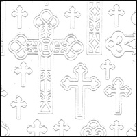Decorative Crosses, White Peel Off Stickers (1 sheet)