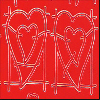 Contemporary Hearts, Red Peel Off Stickers (1 sheet) - Click Image to Close