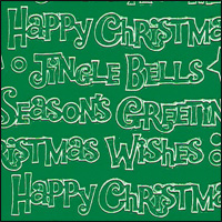 Mixed Christmas Words, Green Peel Off Stickers (1 sheet)