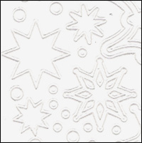 Christmas Stars/Snowflakes, White Peel Off Stickers (1 sheet)