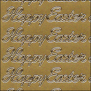 Happy Easter, Gold Peel Off Stickers (1 sheet)