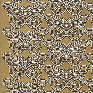 Butterflies, Gold Peel Off Stickers (1 sheet)