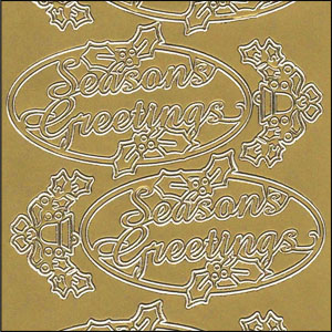 Seasons Greetings Ovals, Gold Peel Off Stickers (1 sheet)