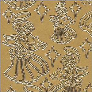 (image for) Christmas Angels, Gold Peel Off Stickers (1 sheet)