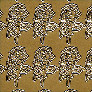 Roses Flowers, Gold Peel Off Stickers (1 sheet)