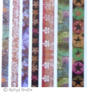 Funky Vintage Ribbon Sticker Strips - Cafe - Click Image to Close