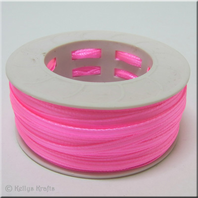 3mm Satin Ribbon, Bright Pink - 1 Roll x 50 Metres (RIB354)