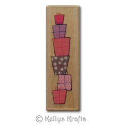 Wooden Mounted Rubber Stamp - Stack of Presents/Gifts